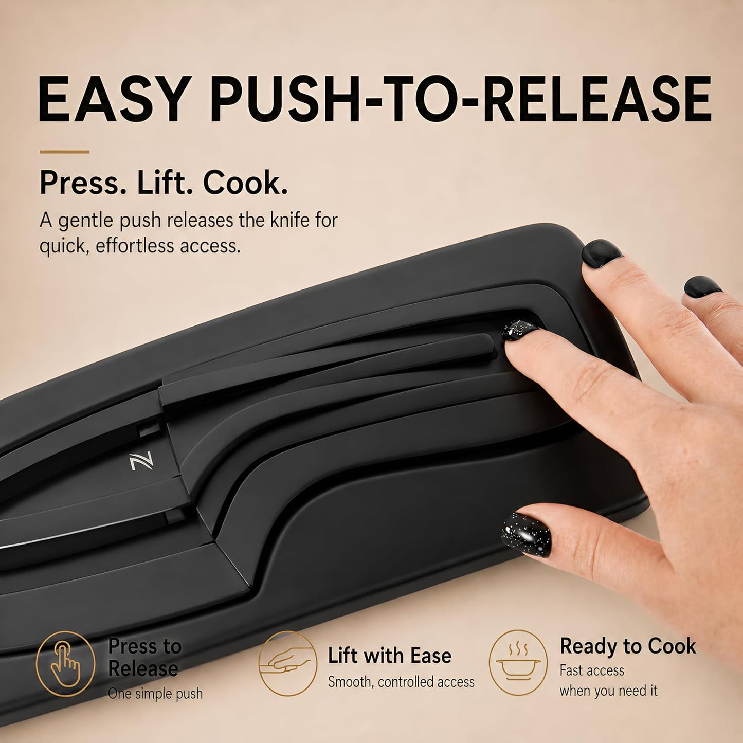 Magnetic Kitchen Knife Set - 4 Piece VG10 High Carbon Stainless Steel Kitchen Knives with Space-Saving Nesting Design & Magnetic Block - Ultra Sharp Professional Chef Knife Set