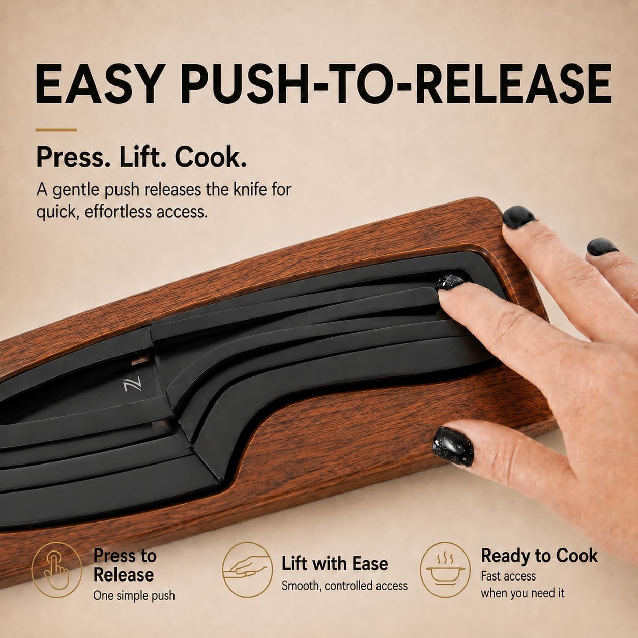 Magnetic Kitchen Knife Set - 4 Piece VG10 High Carbon Stainless Steel Kitchen Knives with Space-Saving Nesting Design & Magnetic Block - Ultra Sharp Professional Chef Knife Set