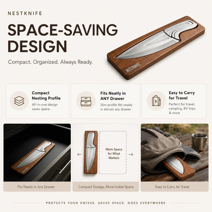 Magnetic Kitchen Knife Set - 4 Piece VG10 High Carbon Stainless Steel Kitchen Knives with Space-Saving Nesting Design & Magnetic Block - Ultra Sharp Professional Chef Knife Set
