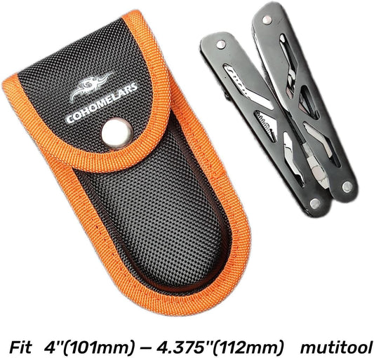 Nylon Sheath for 4''-4.25'' Multitool Knife,Horizontally Carry Knife Pouch Fits 4.25''-4.5'' Wide Folding Pocket Knife,Leatherman Tool Case,EDC Belt Holder (Small Size)