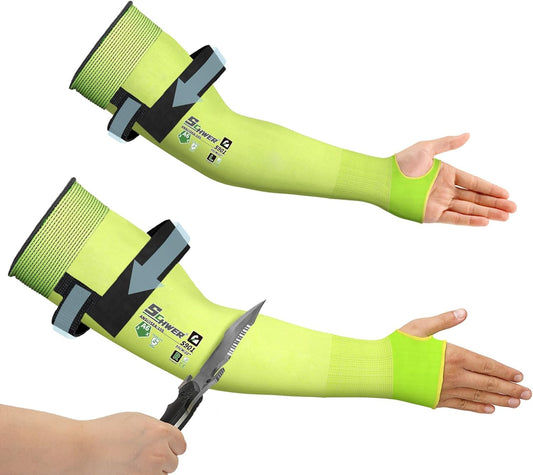 22in AIR-SKIN A6 Cut Resistant Arm Sleeves for Gardening, S901 | Breathable, Non-PFAS, High Risk Cut Protection, UV Protection, for Thin Skin and Bruising, for Work, Farming, Industry