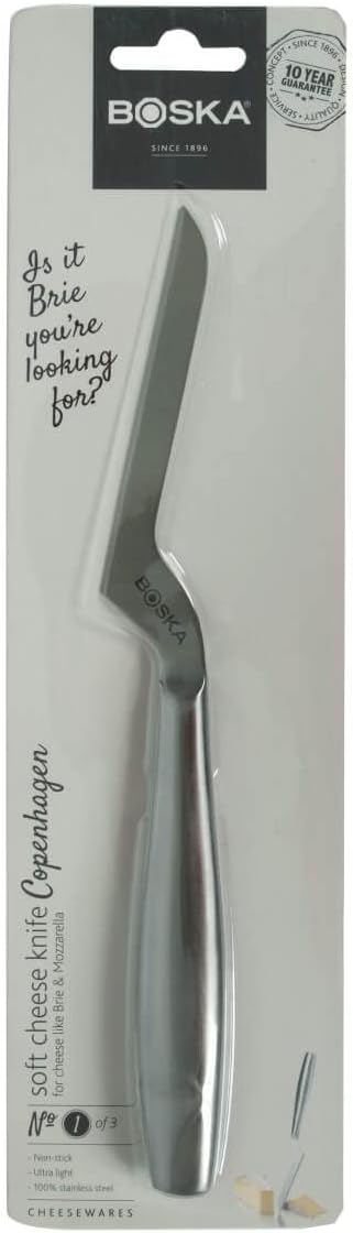 Stainless Steel Cheese Knife - Copenhagen Nr.2 for All Types of Cheese - Multi-Functional Cheese Slicer - Handheld Slicer - Silver Non-Stick - Dishwasher Safe - for Kitchen Cooking