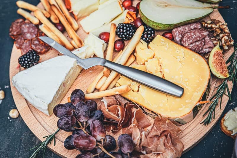 Stainless Steel Cheese Knife - Copenhagen Nr.2 for All Types of Cheese - Multi-Functional Cheese Slicer - Handheld Slicer - Silver Non-Stick - Dishwasher Safe - for Kitchen Cooking