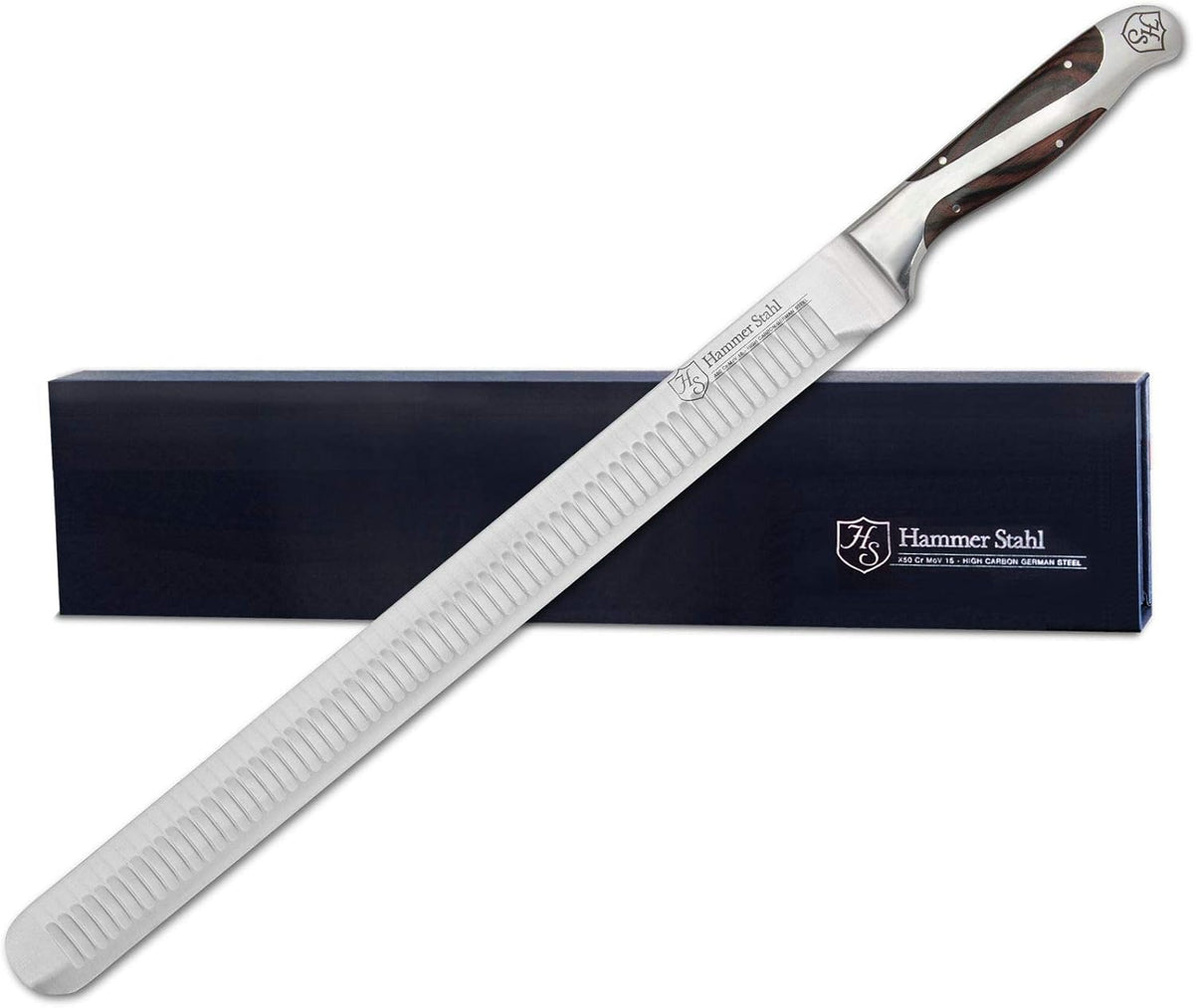 10 Inch Slicer | German Forged High Carbon Steel | Brisket Slicing Knife with Ergonomic Quad-Tang Pakkawood Handle & Gift Box