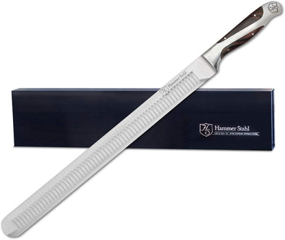 10 Inch Slicer | German Forged High Carbon Steel | Brisket Slicing Knife with Ergonomic Quad-Tang Pakkawood Handle & Gift Box