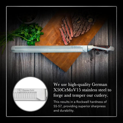 10 Inch Slicer | German Forged High Carbon Steel | Brisket Slicing Knife with Ergonomic Quad-Tang Pakkawood Handle & Gift Box