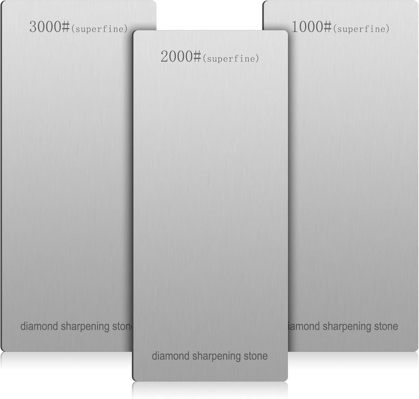 3 Pieces Diamond Sharpening Stone Diamond Knife Sharpener Plate Honing Whetstone for Kitchen Sharpening Dull, Blunt or Tired Edges (1000/2000/ 3000 Grit)