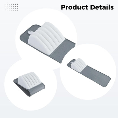 15 in Drawer Knife Organizer, 5-Slot Holder Tray, Gray and White Design, Non-Slip Cutlery Storage Solution, Compact