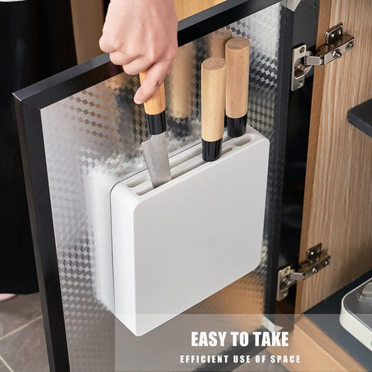 Knife Rack, Hidden Kitchen Knife Holder Prevent Injury Breathable Wall Mounted Knife Block for Home Kitchen