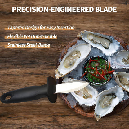 Oyster Knife Shucker Oyster Shucking Tool Perfect for Opening Clams, Mussels, Scallops, Shellfish Ideal for Home Kitchens, Raw Bars & Chefs（）