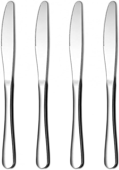 Dinner Knives Set Of 4, Stainless Steel Butter Knife Spreader 9.17", Table Dinner Knife for Daily Use, Restaurant, Hotel, Parties, Events, Sturdy And Dishwasher Safe