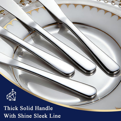 Dinner Knives Set Of 4, Stainless Steel Butter Knife Spreader 9.17", Table Dinner Knife for Daily Use, Restaurant, Hotel, Parties, Events, Sturdy And Dishwasher Safe