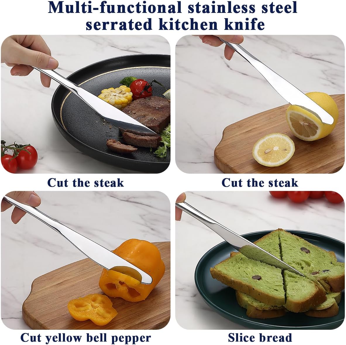 Dinner Knives Set Of 4, Stainless Steel Butter Knife Spreader 9.17", Table Dinner Knife for Daily Use, Restaurant, Hotel, Parties, Events, Sturdy And Dishwasher Safe