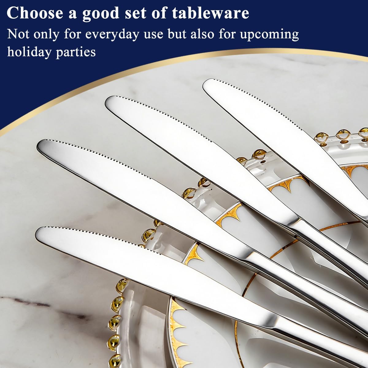 Dinner Knives Set Of 4, Stainless Steel Butter Knife Spreader 9.17", Table Dinner Knife for Daily Use, Restaurant, Hotel, Parties, Events, Sturdy And Dishwasher Safe
