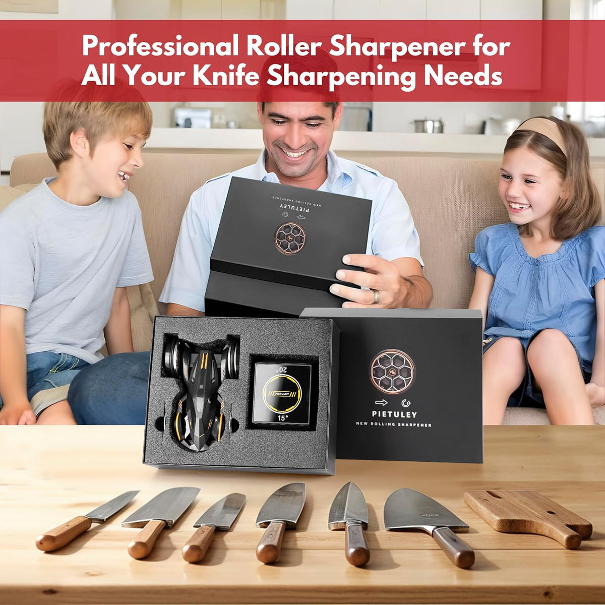 Rolling Knife Sharpener for Kitchen Knives, Afilador de Cuchillos, Kitchen Sharpening Kit, Whetstone Kitchen Knife Sharpener Sharpening Stone, Kitchen Gadgets for Men Birthday Christmas