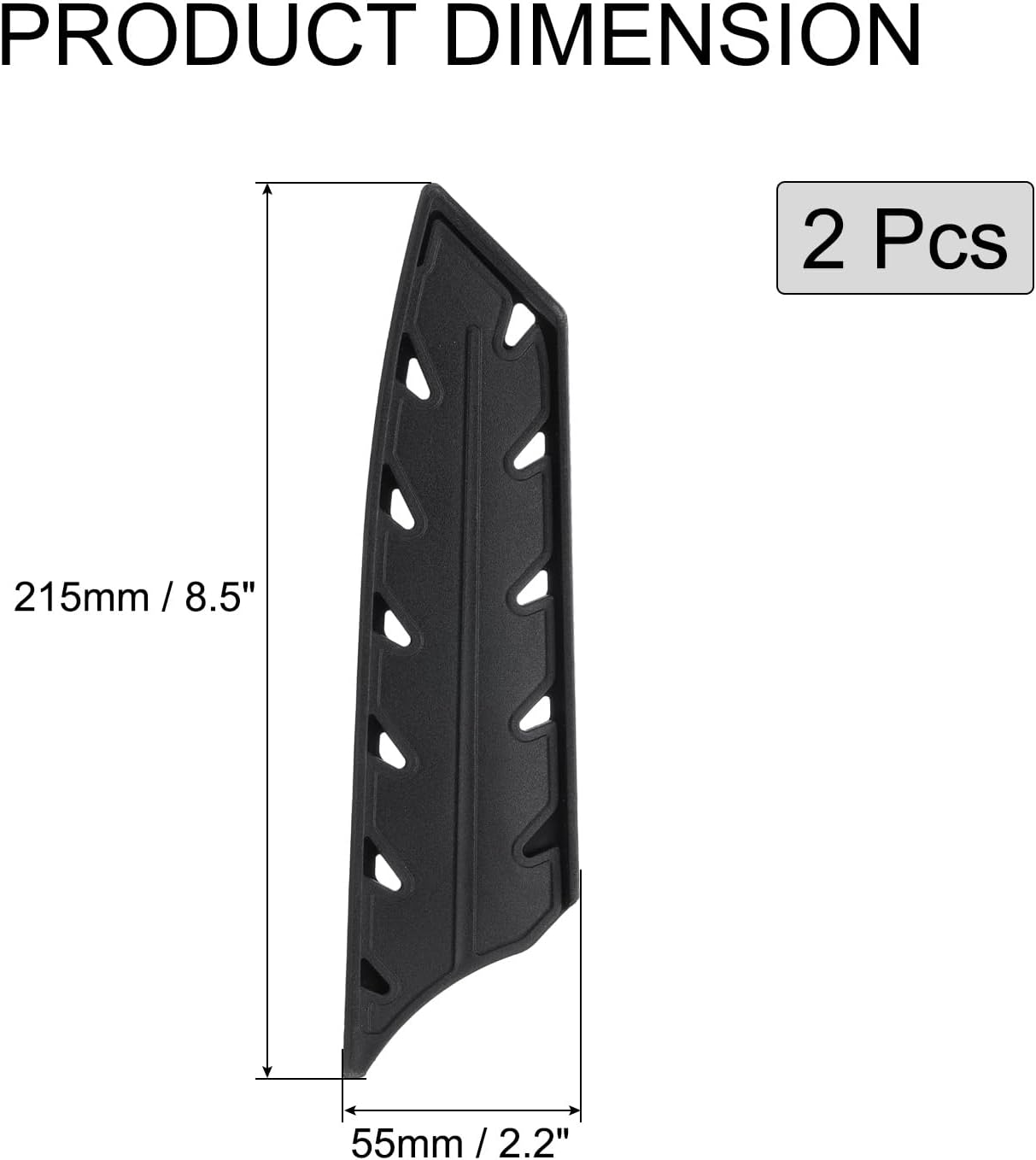 2 Pcs Knife Cover Sleeves, 8.5" x 2.2" PP Knives Edge Guard Blade Protector Universal Knife Sheath for Home Kitchen, Black