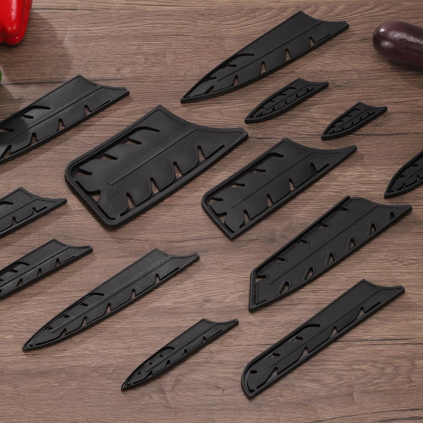 2 Pcs Knife Cover Sleeves, 8.5" x 2.2" PP Knives Edge Guard Blade Protector Universal Knife Sheath for Home Kitchen, Black