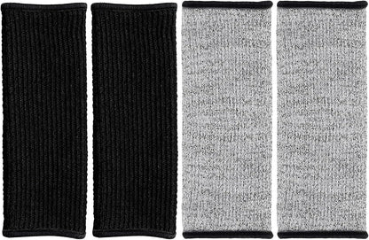 Cut Resistant Forearm Sleeves Protective Arm Guards for Men Women 20cm Puncture Resistant Bruising Protective Sleeves for Welding Gardening Kitchen Tasks 2 Pairs Gray and Black