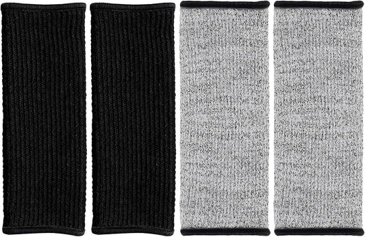 Cut Resistant Forearm Sleeves Protective Arm Guards for Men Women 20cm Puncture Resistant Bruising Protective Sleeves for Welding Gardening Kitchen Tasks 2 Pairs Gray and Black