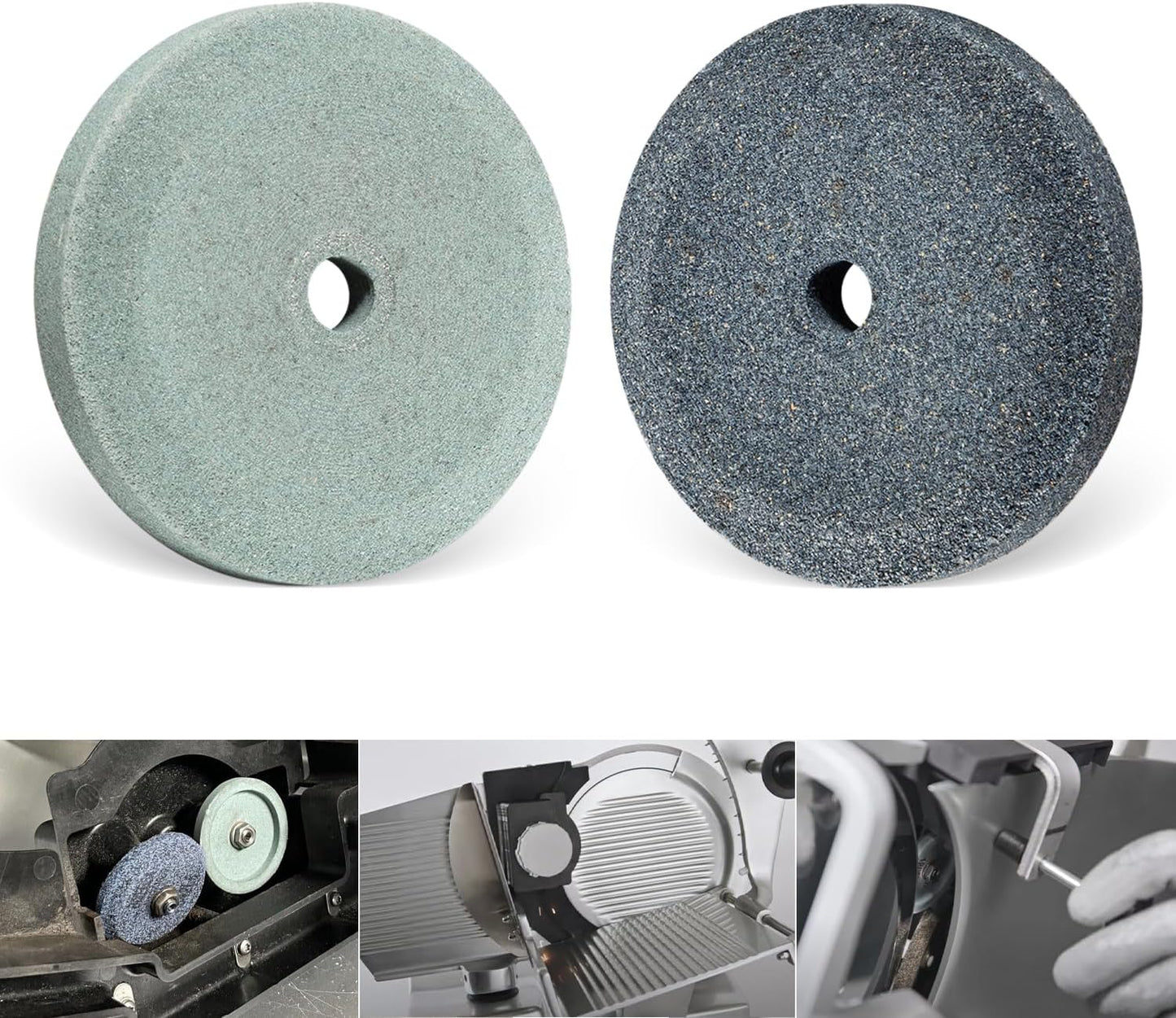 Grinder Sharpening and Honing Stone Set for Bizerba Slicer, Replace for 4022060160, 60223401000, 60223401100