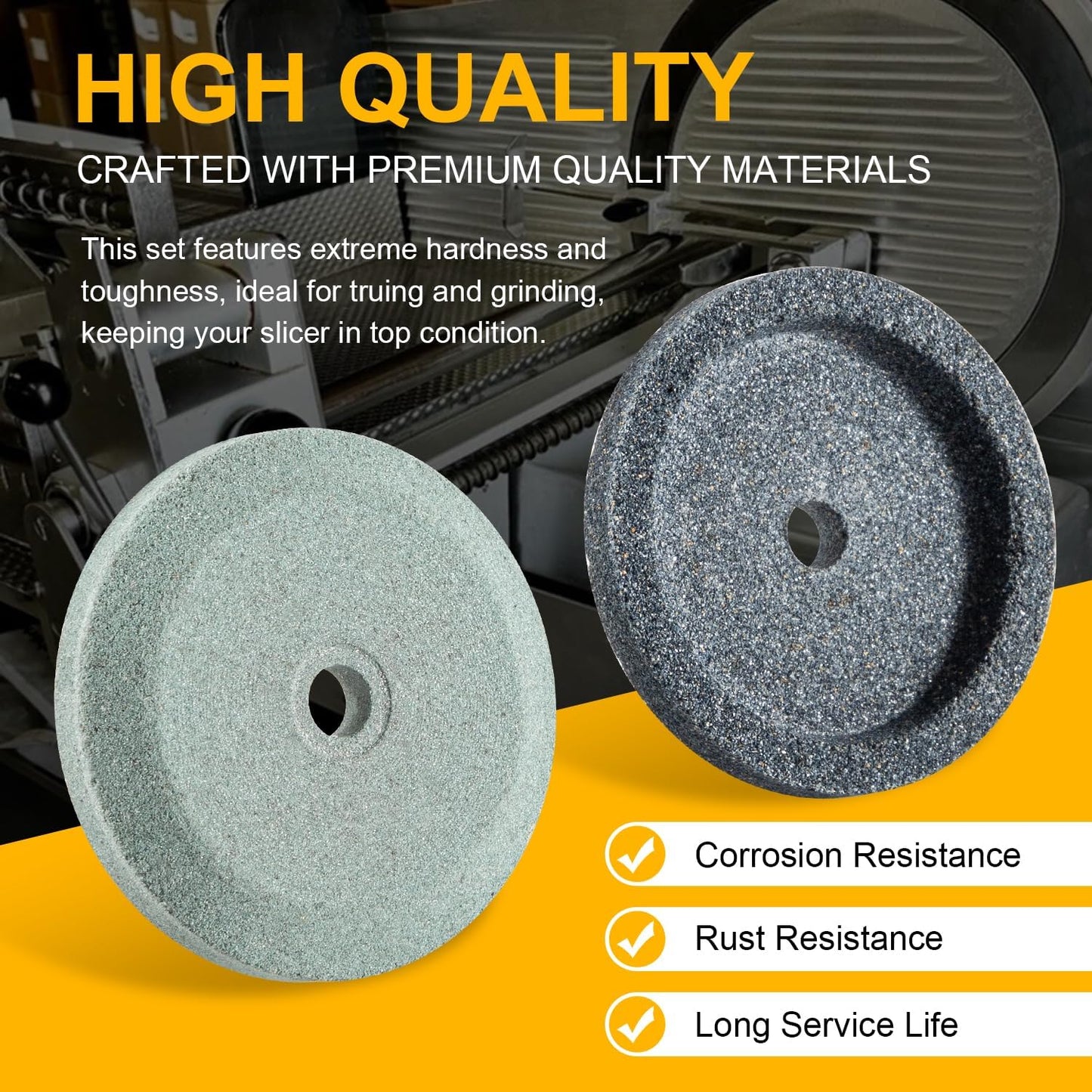 Grinder Sharpening and Honing Stone Set for Bizerba Slicer, Replace for 4022060160, 60223401000, 60223401100