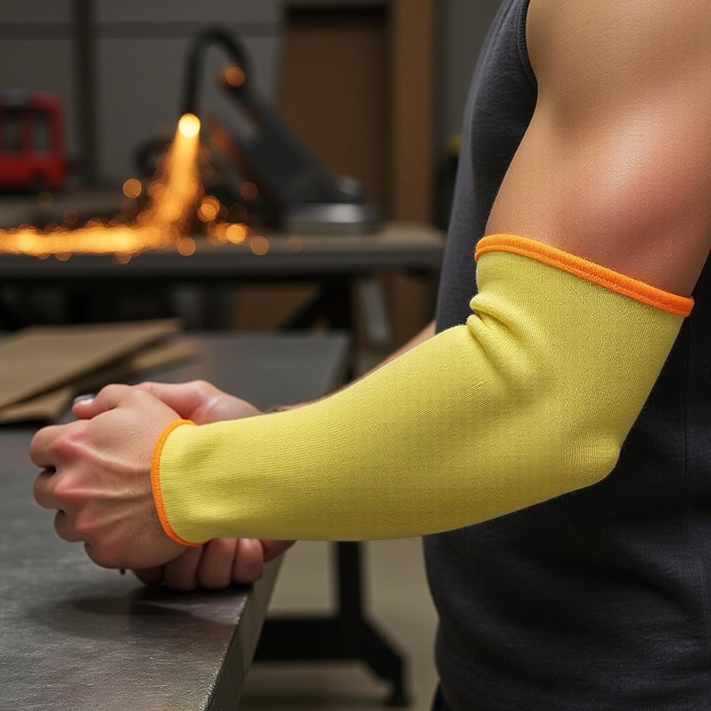 100% Kevlar fiber by DuPont Cut Resistant Knit Sleeve, Sold by 6-piece pack