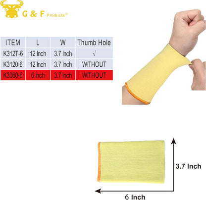 100% Kevlar fiber by DuPont Cut Resistant Knit Sleeve, Sold by 6-piece pack