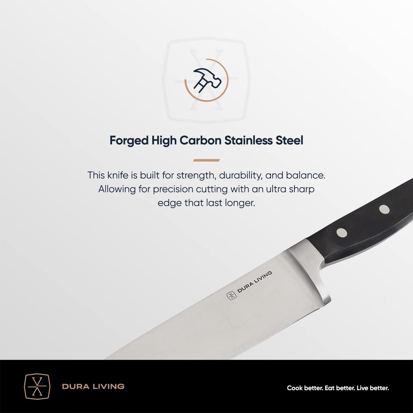 7-Inch Santoku Knife - Razor-Sharp High-Carbon Stainless Steel Blade, Forged Ergonomic Riveted Handle, Chef Knife for Chopping, Slicing & Dicing, Multipurpose Kitchen Knife, Home Chef
