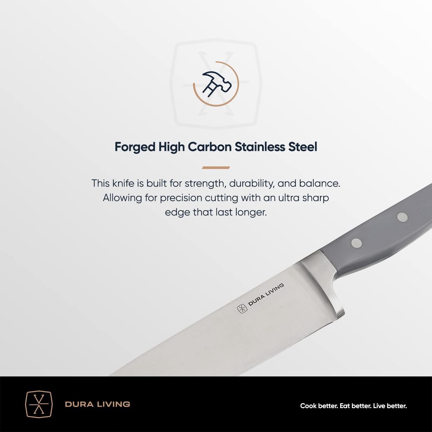 7-Inch Santoku Knife - Razor-Sharp High-Carbon Stainless Steel Blade, Forged Ergonomic Riveted Handle, Chef Knife for Chopping, Slicing & Dicing, Multipurpose Kitchen Knife, Home Chef