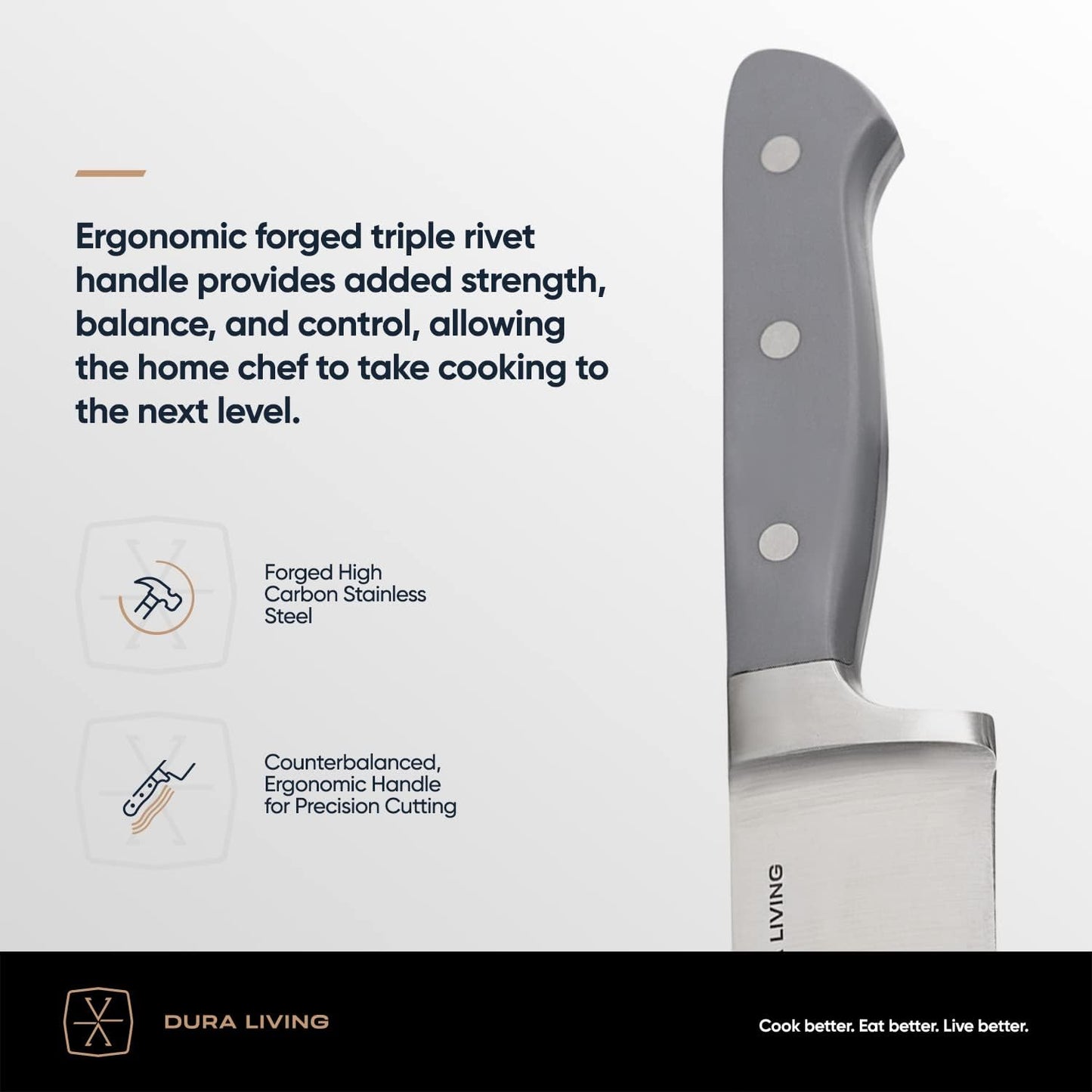 7-Inch Santoku Knife - Razor-Sharp High-Carbon Stainless Steel Blade, Forged Ergonomic Riveted Handle, Chef Knife for Chopping, Slicing & Dicing, Multipurpose Kitchen Knife, Home Chef