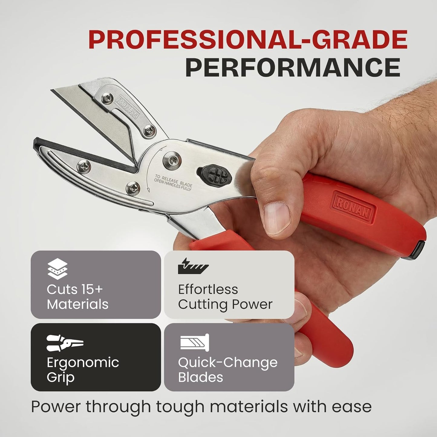 Multi-Cut Quick Change Utility Cutter, Razor Sharp Multipurpose Cutting Tool Cuts Cable, Wood, Carpet, Laminate Tile, Vinyl, Rubber, Shrubs, For Professionals and DIY
