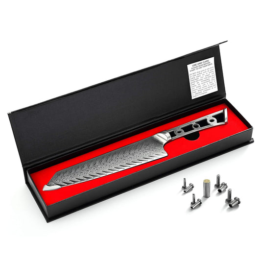 KATSURA Woodworking Project Kit – Kiritsuke Chef Knife Blank – 8 Inch with 50mm wide blade – Thunder-X Series – Japanese Premium 67 Layers Damascus AUS 10 Steel – NO LOGO