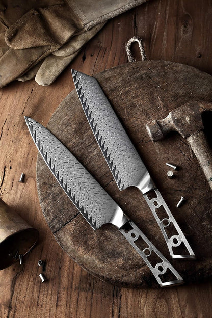 KATSURA Woodworking Project Kit – Kiritsuke Chef Knife Blank – 8 Inch with 50mm wide blade – Thunder-X Series – Japanese Premium 67 Layers Damascus AUS 10 Steel – NO LOGO