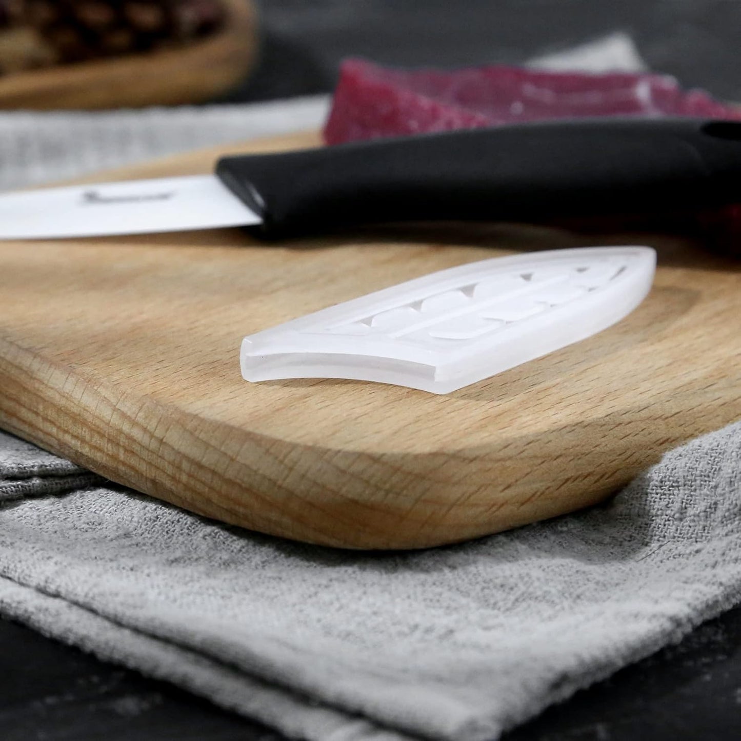 2pcs/set Safety Knife Covers Sleeves Knives Edge Guard, Universal Knife Sheath, Paring, Fruit Ceramic Knife Case Blade Guards Protector White Kitchen Knife Cover Sleeve