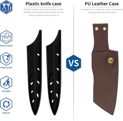 2pcs/set Safety Knife Covers Sleeves Knives Edge Guard, Universal Knife Sheath, Paring, Fruit Ceramic Knife Case Blade Guards Protector White Kitchen Knife Cover Sleeve