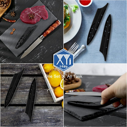 2pcs/set Safety Knife Covers Sleeves Knives Edge Guard, Universal Knife Sheath, Paring, Fruit Ceramic Knife Case Blade Guards Protector White Kitchen Knife Cover Sleeve