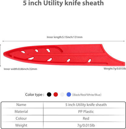 2pcs/set Safety Knife Covers Sleeves Knives Edge Guard, Universal Knife Sheath, Paring, Fruit Ceramic Knife Case Blade Guards Protector White Kitchen Knife Cover Sleeve