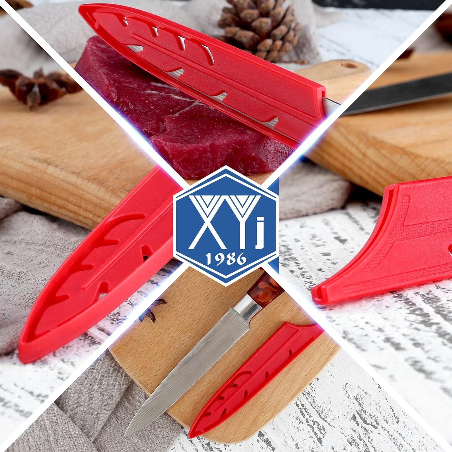 2pcs/set Safety Knife Covers Sleeves Knives Edge Guard, Universal Knife Sheath, Paring, Fruit Ceramic Knife Case Blade Guards Protector White Kitchen Knife Cover Sleeve
