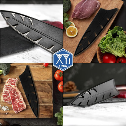 2pcs/set Safety Knife Covers Sleeves Knives Edge Guard, Universal Knife Sheath, Paring, Fruit Ceramic Knife Case Blade Guards Protector White Kitchen Knife Cover Sleeve