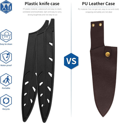 2pcs/set Safety Knife Covers Sleeves Knives Edge Guard, Universal Knife Sheath, Paring, Fruit Ceramic Knife Case Blade Guards Protector White Kitchen Knife Cover Sleeve