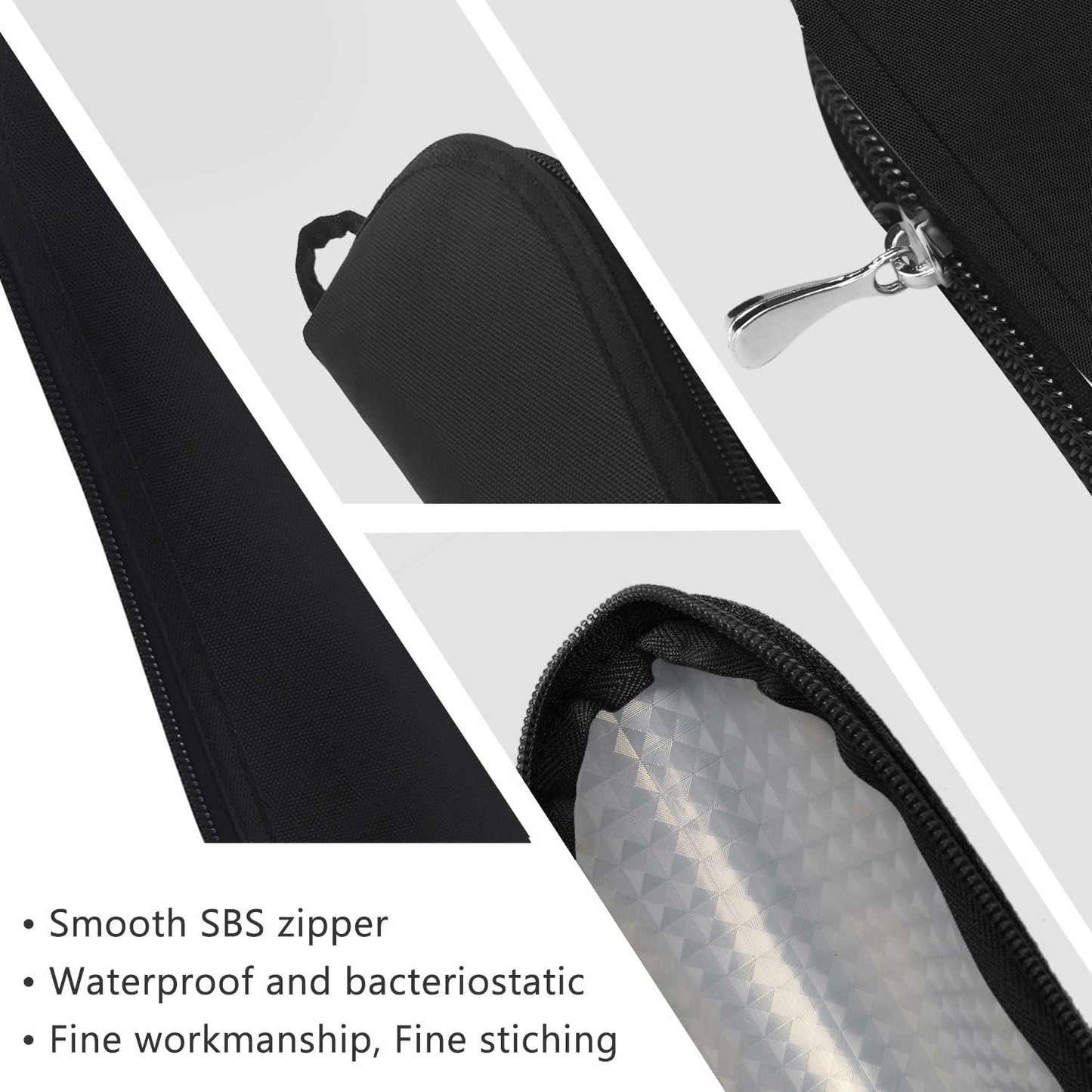 Travel Utensil Sets Carrying Case Portable Cutlery Set Pouch Reusable Silverware Set Bag Stainless Steel Straws Pouch Chopsticks Knife Fork and Spoon Holder for Work Bento Box Lunch Bag, Grey