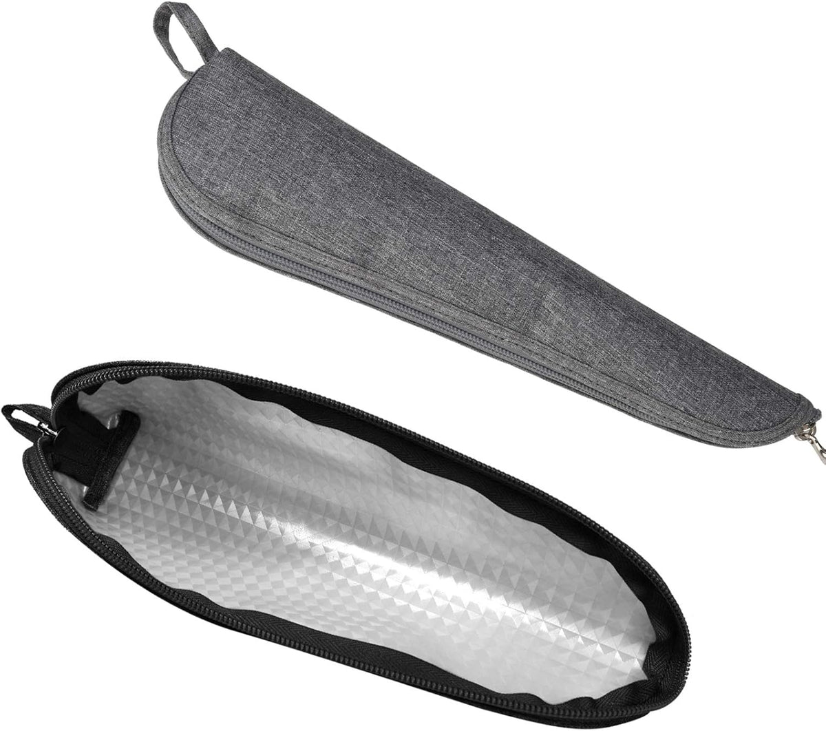 Travel Utensil Sets Carrying Case Portable Cutlery Set Pouch Reusable Silverware Set Bag Stainless Steel Straws Pouch Chopsticks Knife Fork and Spoon Holder for Work Bento Box Lunch Bag, Grey