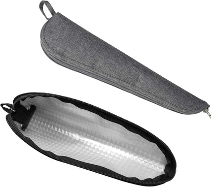 Travel Utensil Sets Carrying Case Portable Cutlery Set Pouch Reusable Silverware Set Bag Stainless Steel Straws Pouch Chopsticks Knife Fork and Spoon Holder for Work Bento Box Lunch Bag, Grey