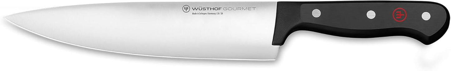 WÜSTHOF 8" Gourmet Chef's Knife | Ergonomic synthetic handle ensures a comfortable, secure grip for effortless chopping and slicing in busy kitchens.