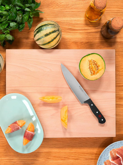 WÜSTHOF 8" Gourmet Chef's Knife | Ergonomic synthetic handle ensures a comfortable, secure grip for effortless chopping and slicing in busy kitchens.