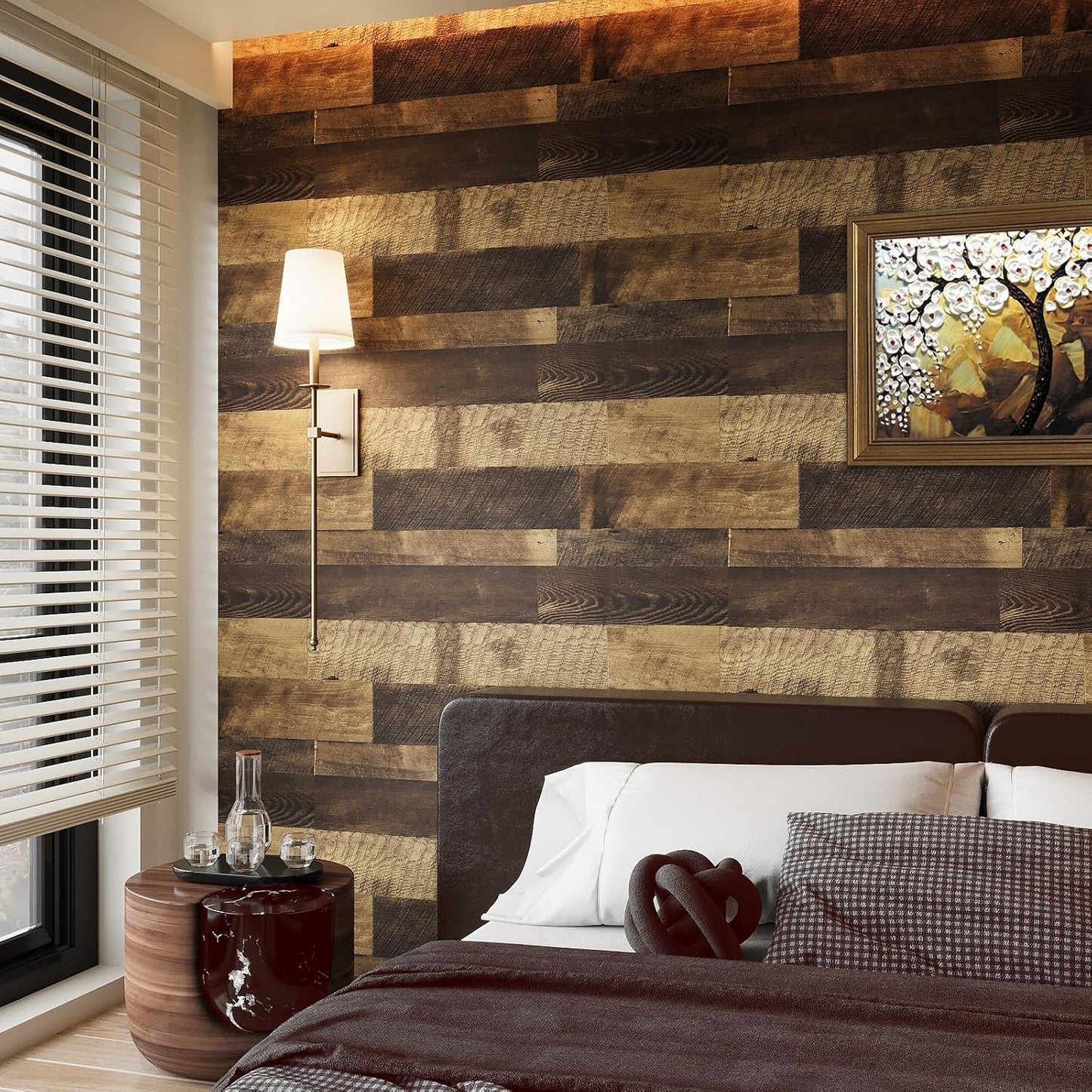 Thick Butcher Block Contact Paper for Countertops Waterproof Brown Wood Contact Paper Peel and Stick Countertops Shiplap Peel and Stick Wood Wallpaper Removable for Cabinets Wall 15.8"x80"