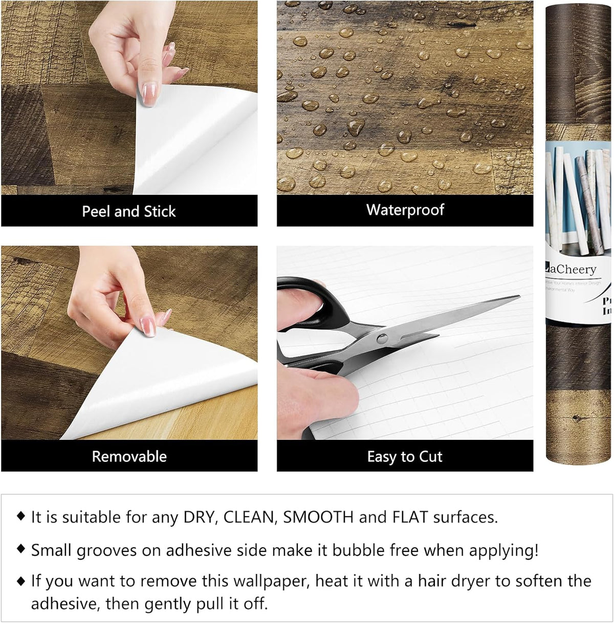 Thick Butcher Block Contact Paper for Countertops Waterproof Brown Wood Contact Paper Peel and Stick Countertops Shiplap Peel and Stick Wood Wallpaper Removable for Cabinets Wall 15.8"x80"