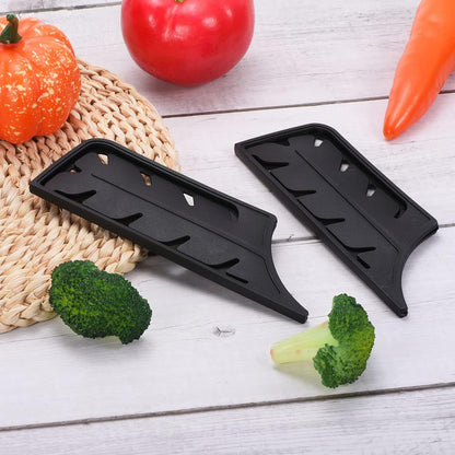 Plastic Safety Knife Cover Sleeves for 7" Nakiri Knife, 2 Pack Knives Edge Guard Blade Protector Universal Knife Sheath for Kitchen, Black