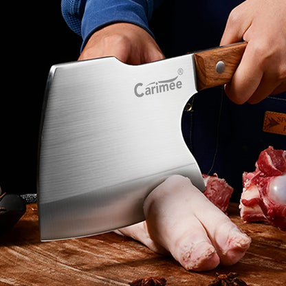 Meat Cleaver Knife, Butcher Axe Bone Chopper, Heavy Duty - 6.3'' Cutting Blade, BeefBone Breaker, Stainless Steel Thicken Blade & Full Tang Pear Wood Handle, for Kitchen/Slaughterhouse