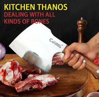 Meat Cleaver Knife, Butcher Axe Bone Chopper, Heavy Duty - 6.3'' Cutting Blade, BeefBone Breaker, Stainless Steel Thicken Blade & Full Tang Pear Wood Handle, for Kitchen/Slaughterhouse